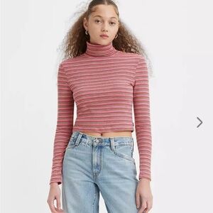 Levi's Moon Beam Striped Turtleneck - Size S